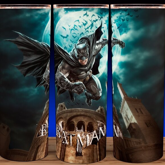 Batman Diving off a Building Superhero Cup Mug Tumbler - Picture 1 of 3